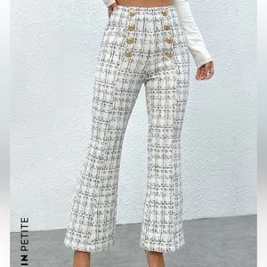 Tweed flare trousers